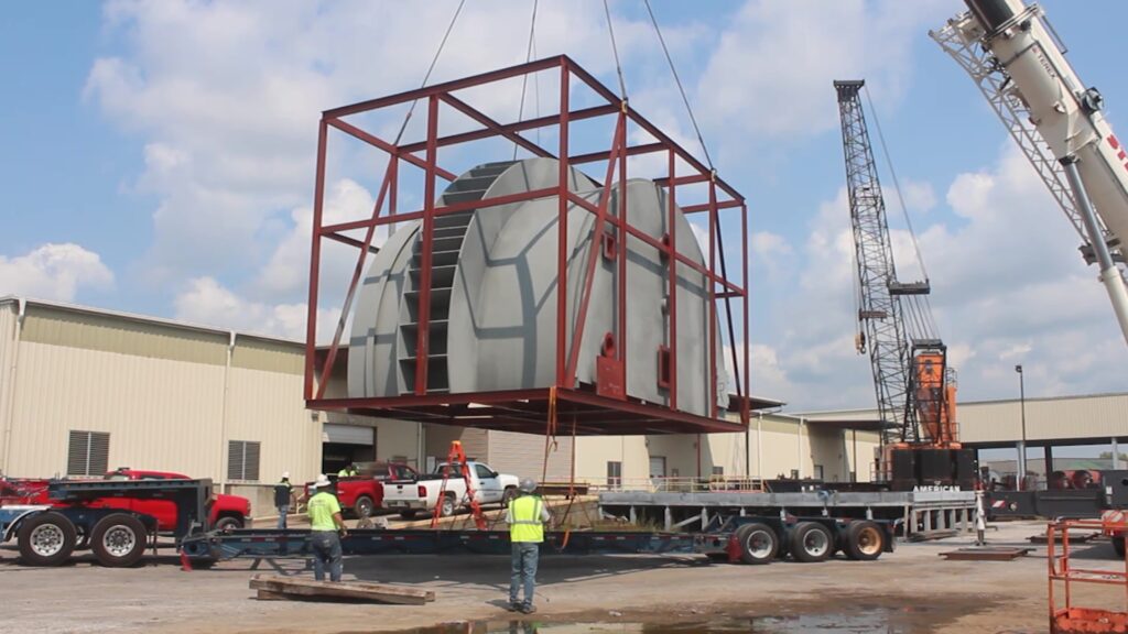 multimodal cement plant delivery - modular cement plant parts being transported via multimodal logistics solution