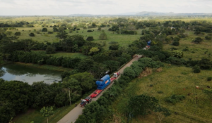 heaviest cargo ever mobilized in colombia - fully assembled 300t engines