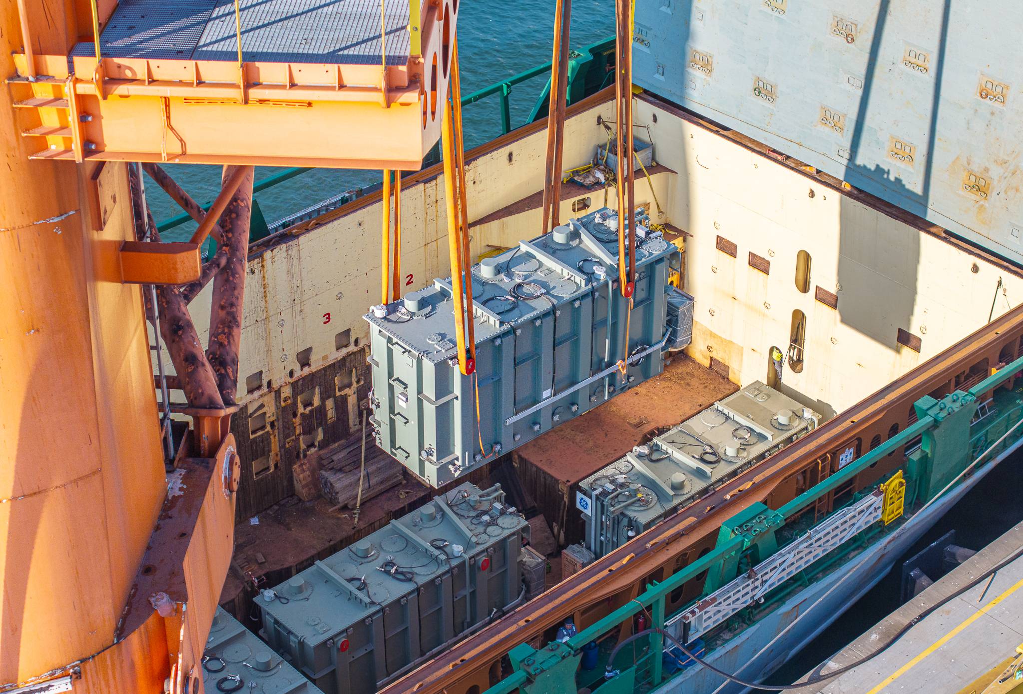 Featured image showing UTC Overseas transporting oversized electrical equipment for the construction of an onshore transformer station supporting the Baltic Power offshore wind farm.