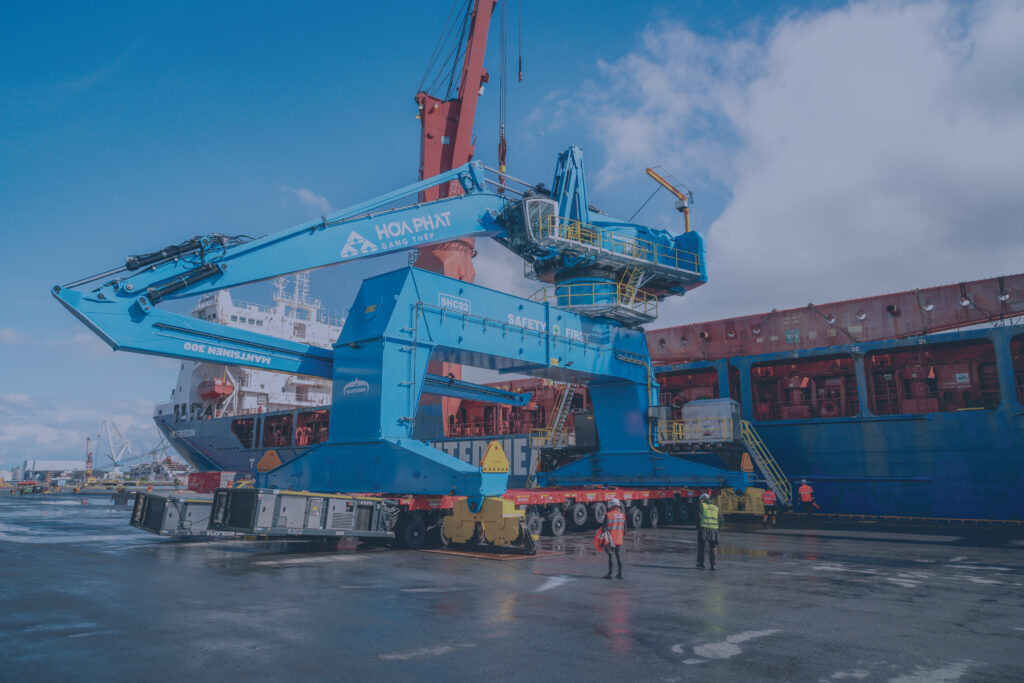 UTC's Global Heavy Equipment Group, UTC Overseas Finland, and their partners transporting two 400 MT Mantsinen 300ES cranes 27,800-kilometers by sea from the Port of Rauma, Finland, to Dung Quat, Vietnam.