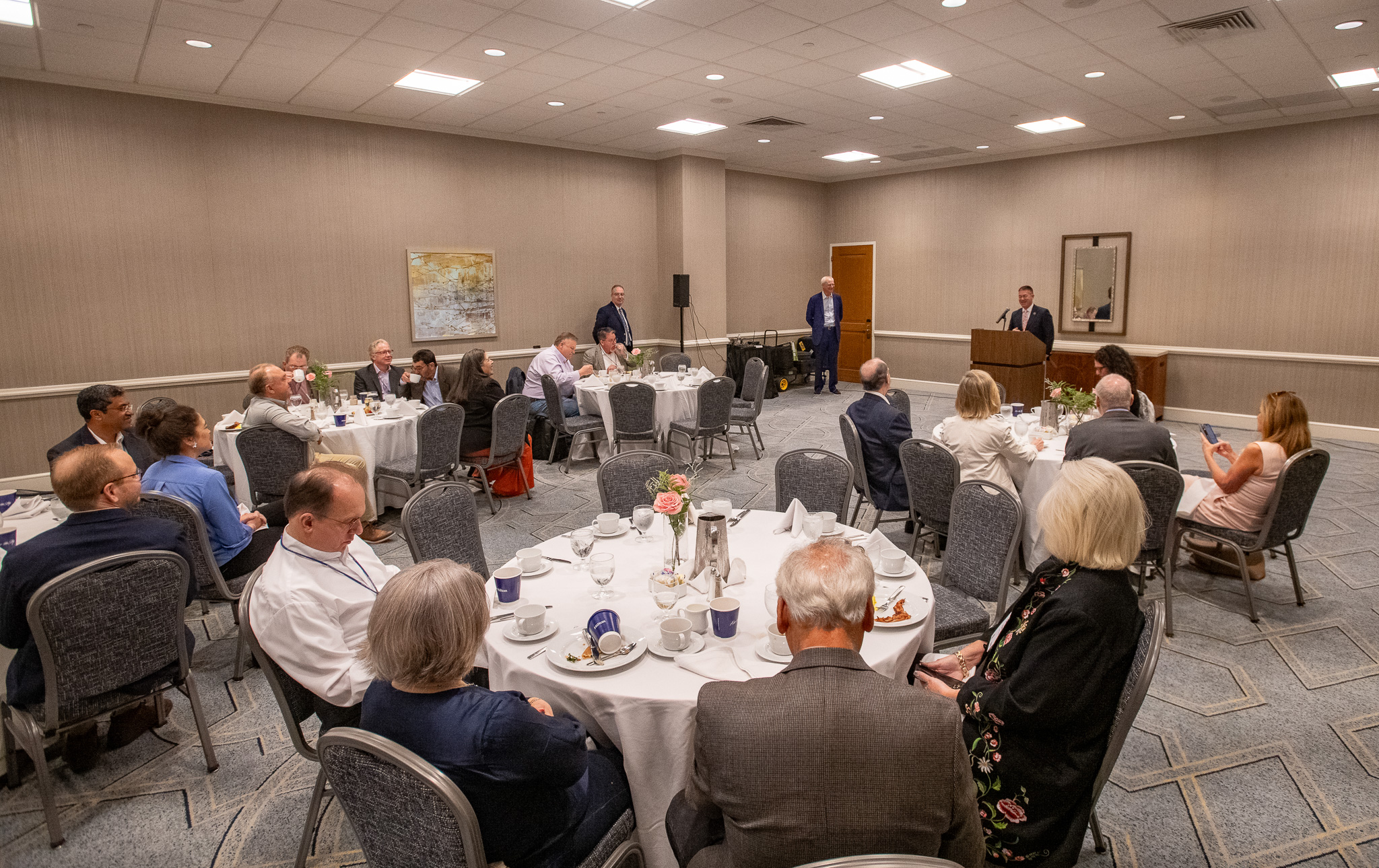 Attendees listening during UTC Transoceanic launch presentation
