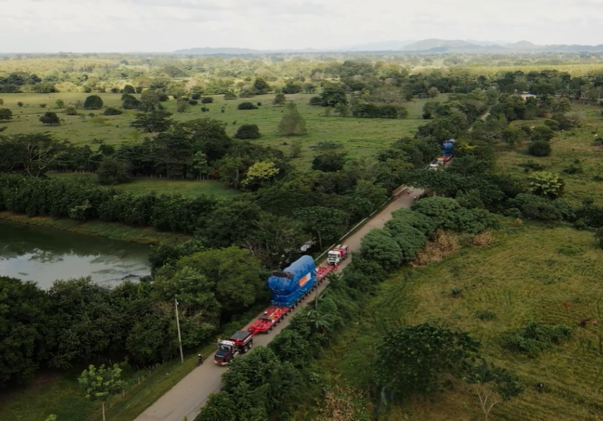 heaviest cargo ever mobilized in colombia - fully assembled 300t engines