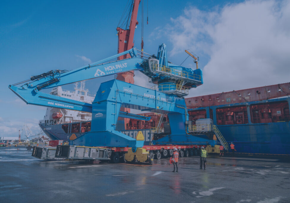UTC's Global Heavy Equipment Group, UTC Overseas Finland, and their partners transporting two 400 MT Mantsinen 300ES cranes 27,800-kilometers by sea from the Port of Rauma, Finland, to Dung Quat, Vietnam.