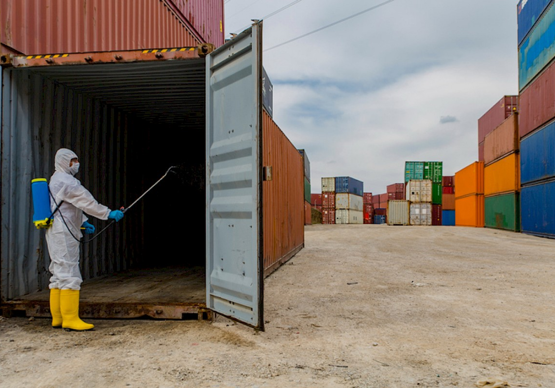 Disinfecting containers