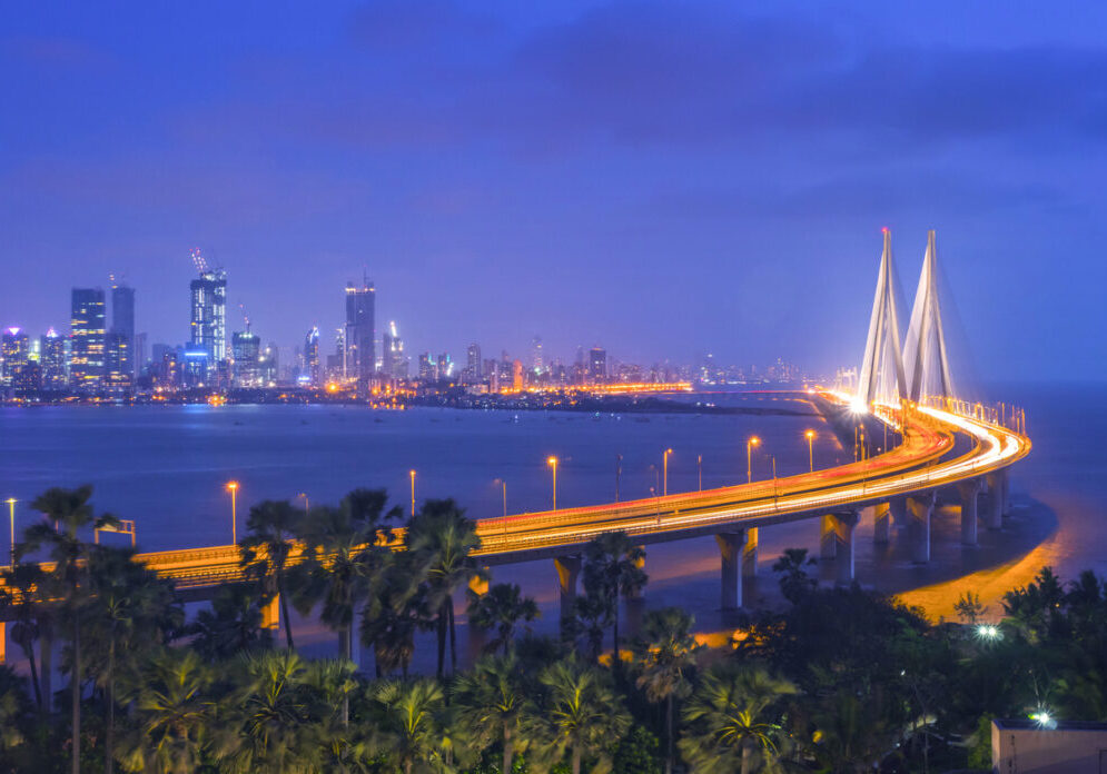 Beautiful evening at The Bandra–Worli Sea Link, Mumbai India